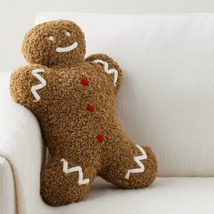 New Pottery Barn Mr. Spice Gingerbread Shaped Pillow